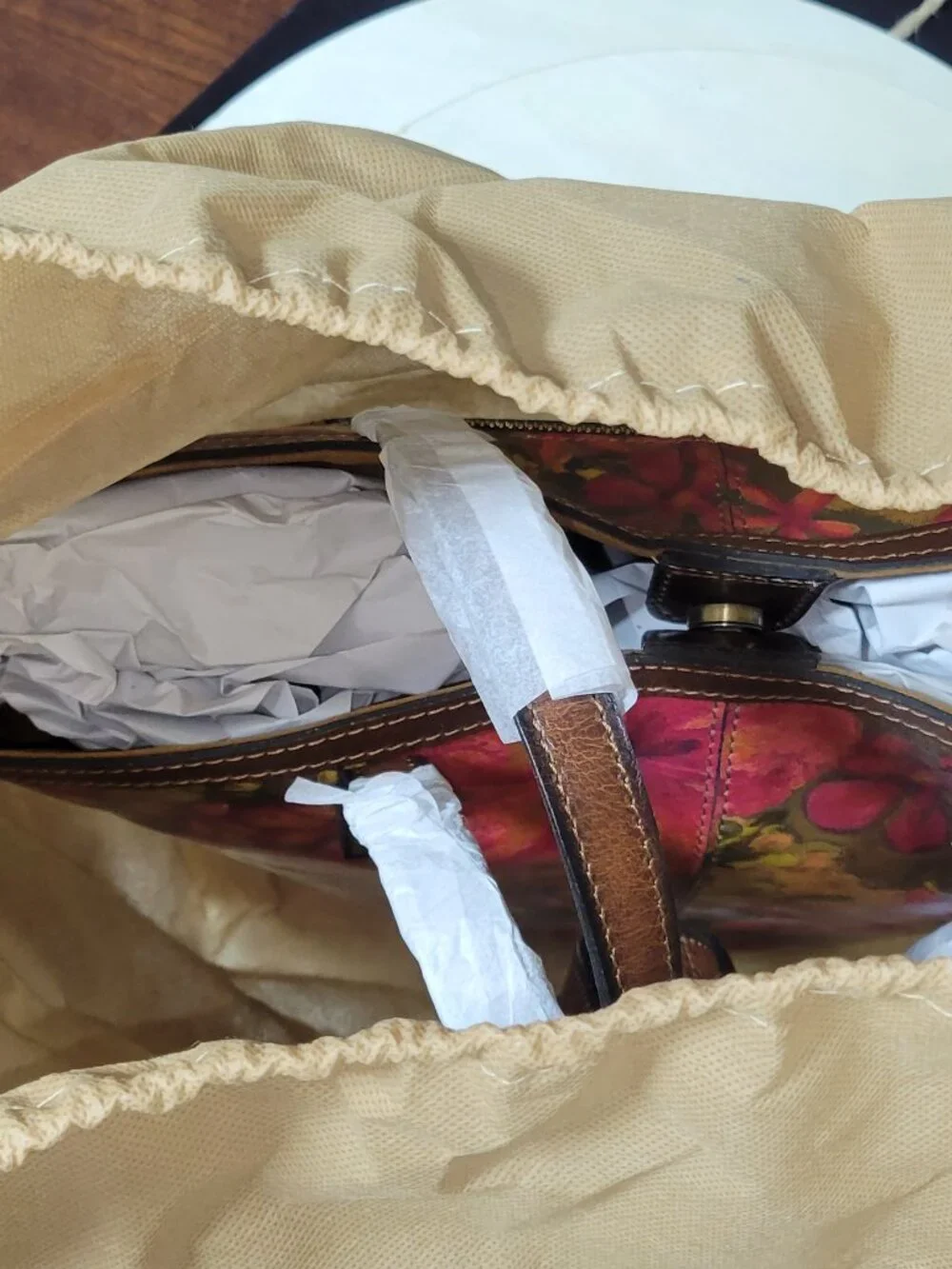 Patricia Nash Leather Marconia Floral Oil Tote, Item #HL01